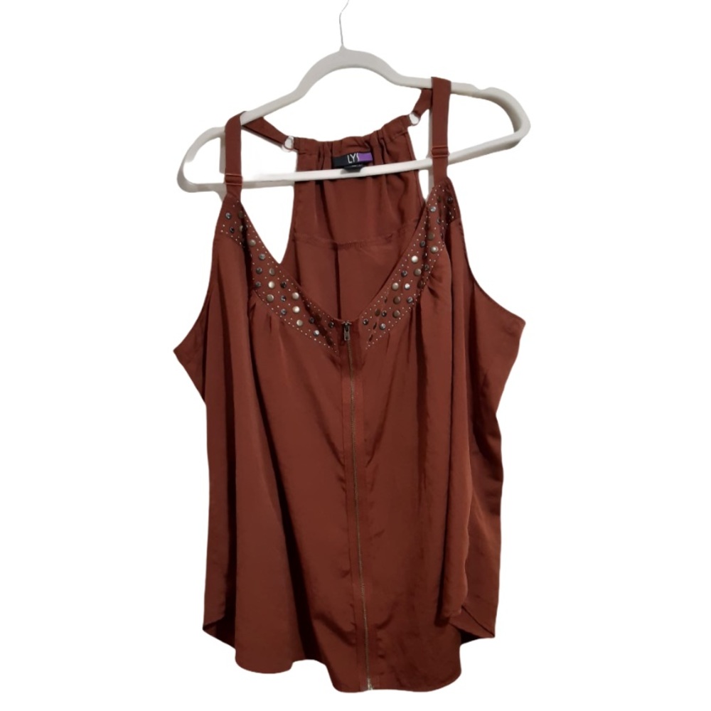 Women's Brown Embellished Top